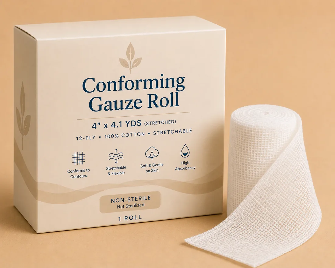 Conforming Gauze Roll, 4 in x 4.1 yd
