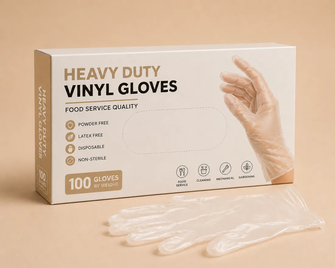 Heavy Duty Vinyl Gloves, Black MAX