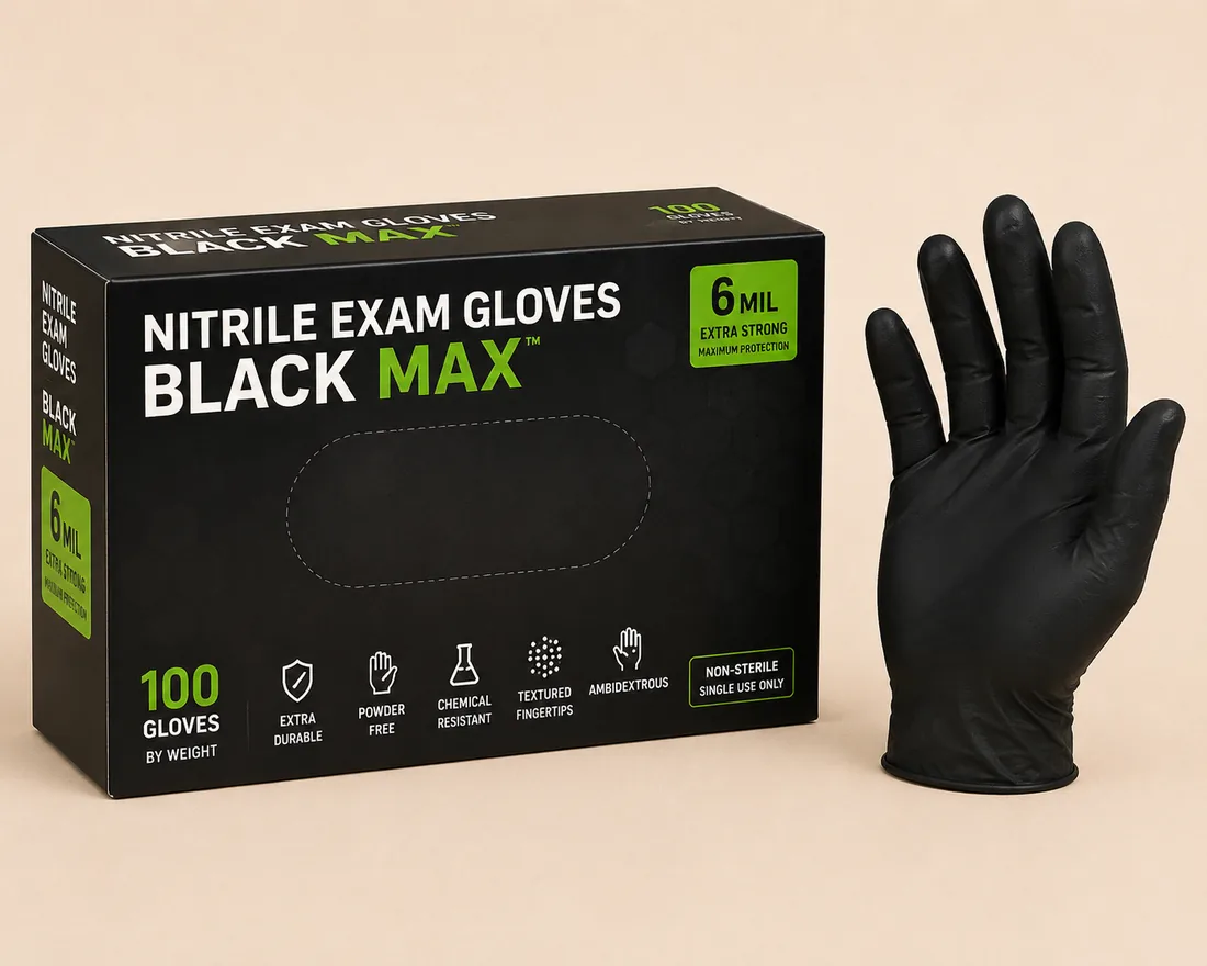 Nitrile Exam Gloves, Black MAX